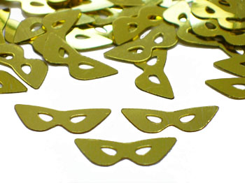 Mask Confetti, Gold Available by the Pound or Packet